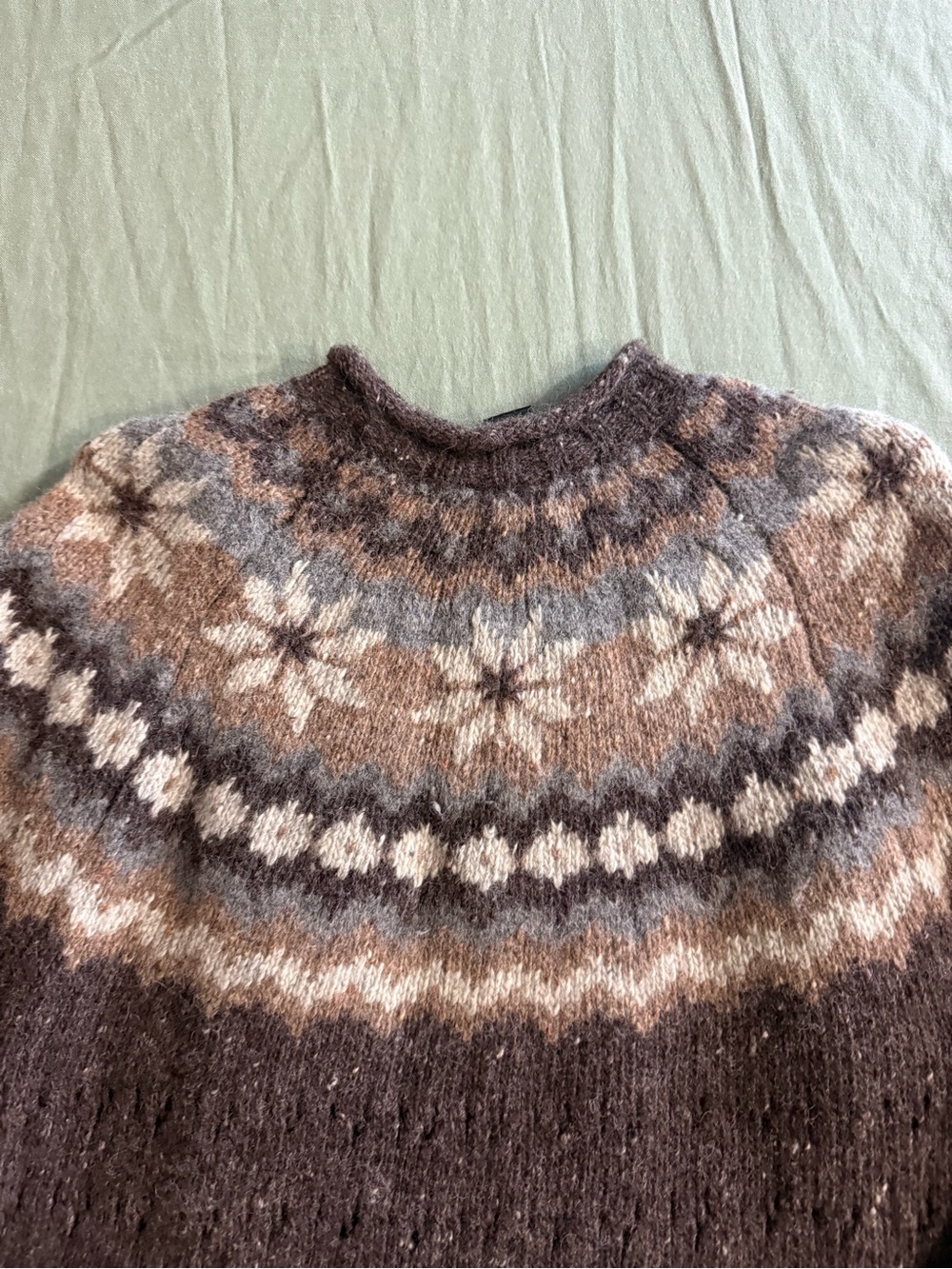 Women's Rafaella Vintage 90's Pattern Wool Pullover Sweater L - Picture 6 of 9